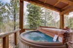 Iron Horse Cabin deck with Hot Tub.